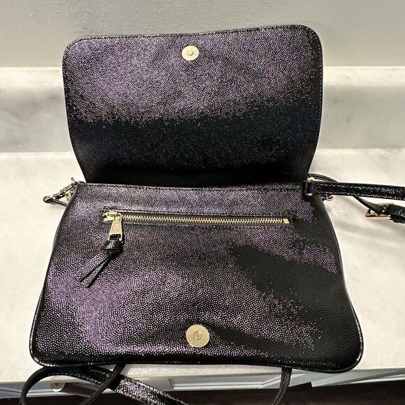 Tory Burch Magnetic Leather Chain Link Adjustable Black Crossbody Bag One Size - Picture 8 of 9